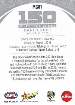 2024 Select AFL Footy Stars - Milestone Games #MG81 Daniel Rioli Back